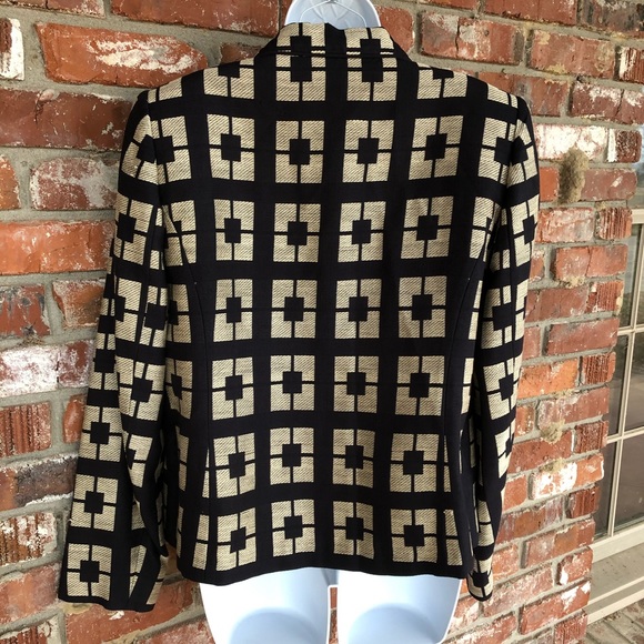 Doncaster 100% silk black/tan blazer size 8 - Picture 3 of 8